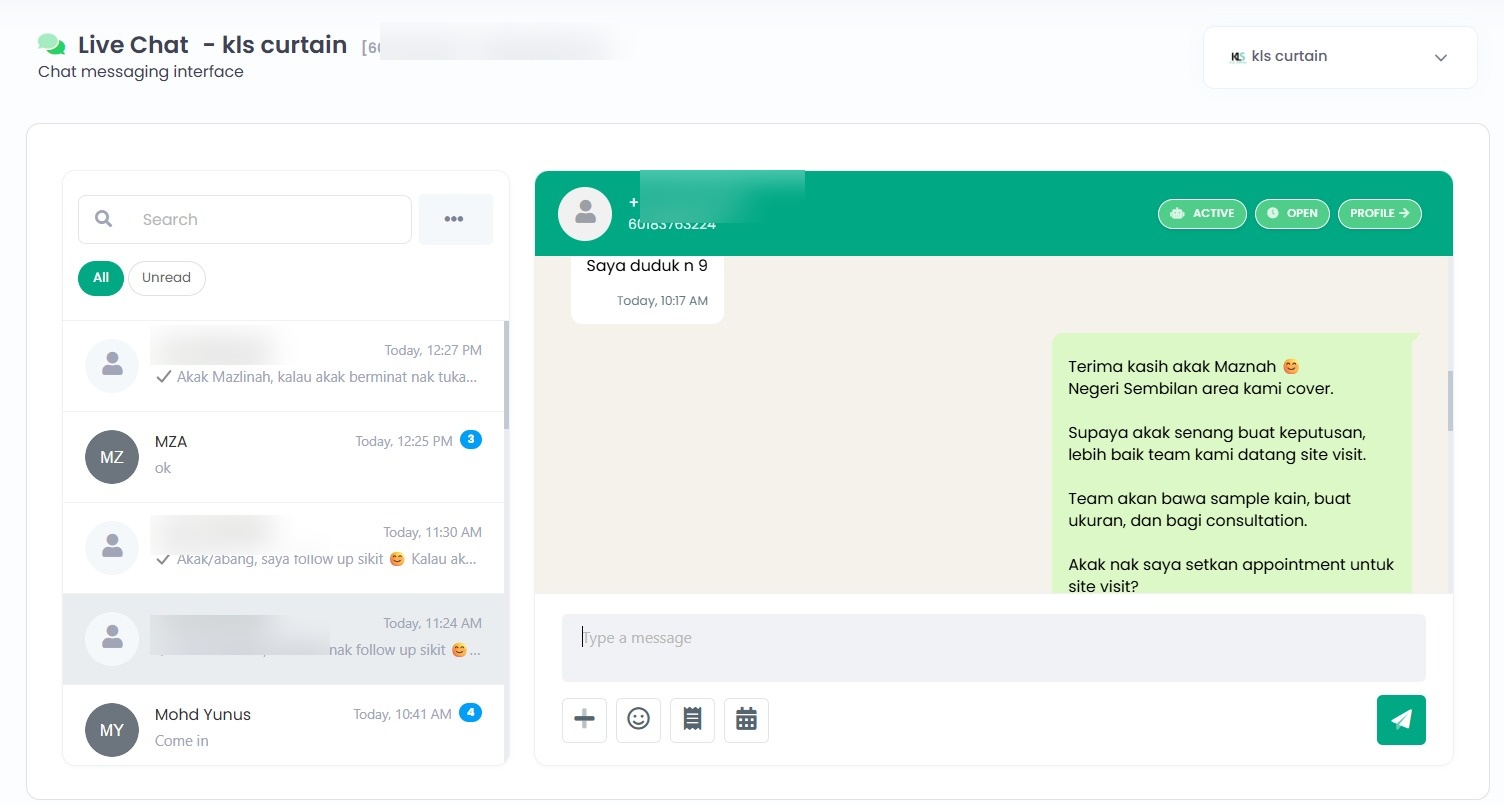 Live Chat Dashboard