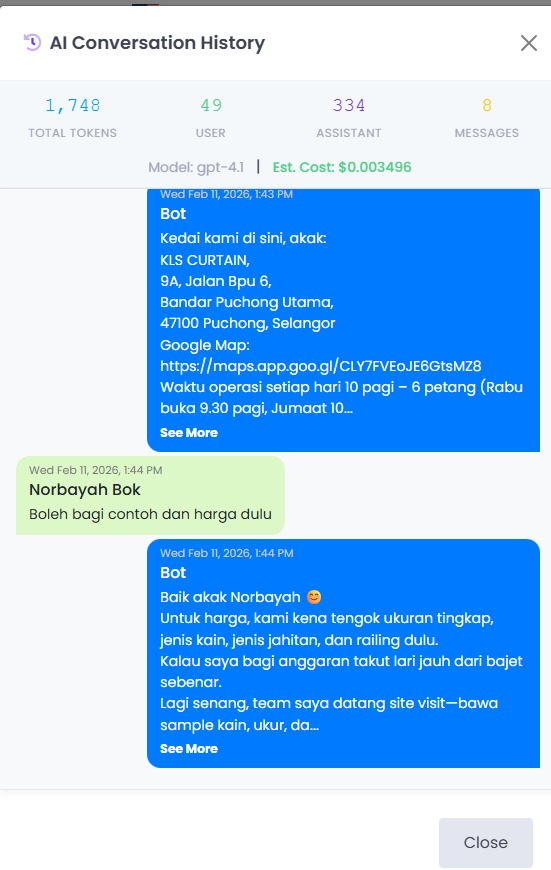 AI Conversation History